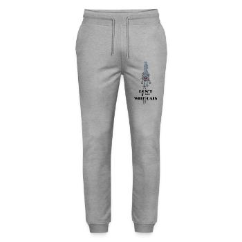 Don't f with cats - Evil cat scratches everywhere - Stanley/Stella Mover Unisex Organic Jogging Trousers - heather grey - Front - Marisol (170cm) & Nik (191cm)