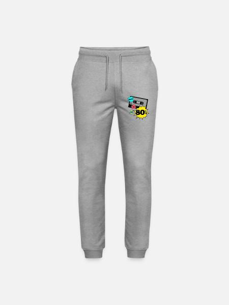 80er Party,Fun Shirt,80er back to the 80..(25) - Stanley/Stella Unisex Bio Jogginghose Mover  - Grau meliert