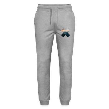 X - mountains - Stanley/Stella Mover Unisex Organic Jogging Trousers - heather grey - Front - Marisol (170cm) & Nik (191cm)