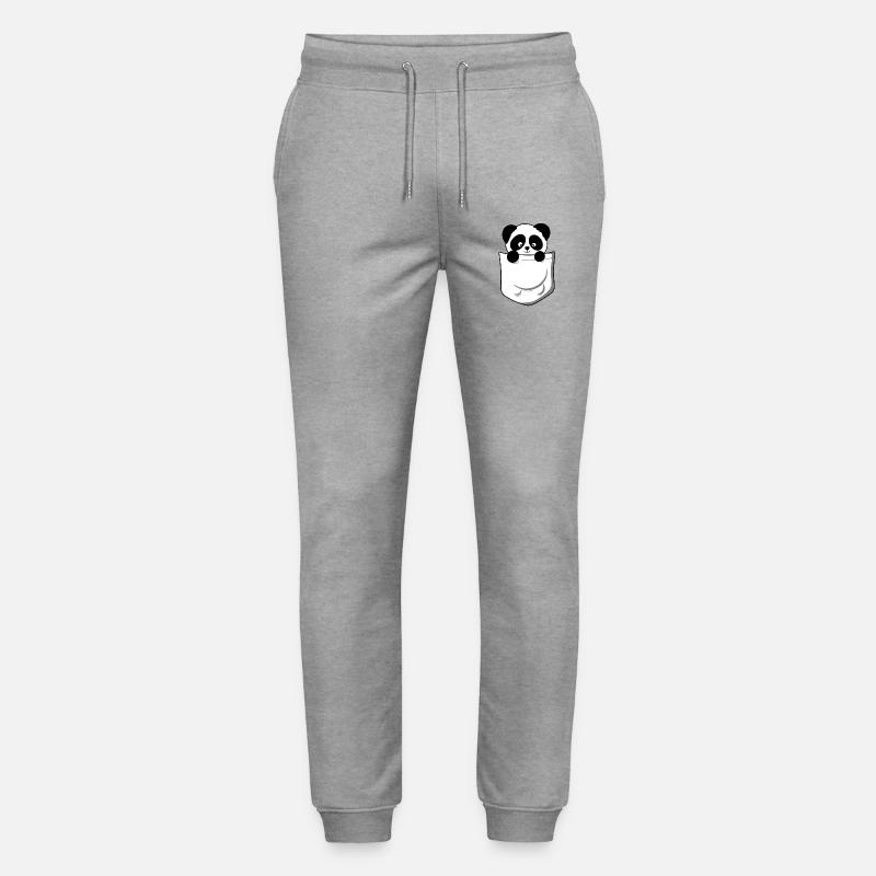 Panda panda ours poche drôle mignon - Pantalon de jogging bio MOVER Stanley/Stella unisexe - gris chiné