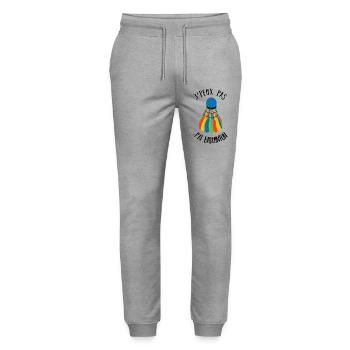J'peux pas j'ai badminton - Pantalon de jogging bio MOVER Stanley/Stella unisexe - gris chiné - Devant - Marisol (170cm) & Nik (191cm)