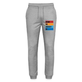 Grillmeister - Stanley/Stella Unisex Bio Jogginghose Mover  - Grau meliert - Vorne - Marisol (170cm) & Nik (191cm)
