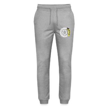 Yellow Rear Brake disc - Stanley/Stella Mover Unisex Organic Jogging Trousers - heather grey - Front - Marisol (170cm) & Nik (191cm)
