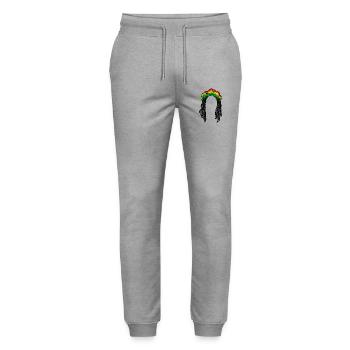 Rasta Rastafari Reggae Jamaika Chillen Haare Jah - Stanley/Stella Unisex Bio Jogginghose Mover  - Grau meliert - Vorne - Marisol (170cm) & Nik (191cm)