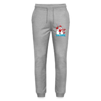 Schneemänner Ich bin cool wie Eis - Stanley/Stella Unisex Bio Jogginghose Mover  - Grau meliert - Vorne - Marisol (170cm) & Nik (191cm)