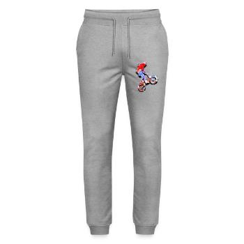 BMX Fahrrad Freestyle | Freestyler | Geschenkidee - Stanley/Stella Unisex Bio Jogginghose Mover  - Grau meliert - Vorne - Marisol (170cm) & Nik (191cm)