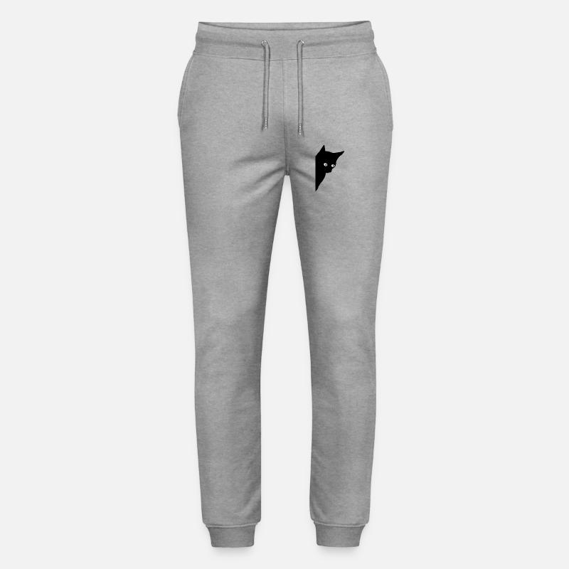 Schwarze Katze mit leuchtenden Augen - Stanley/Stella Unisex Bio Jogginghose Mover  - Grau meliert