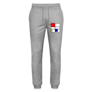 Mondrian 3 - Stanley/Stella Mover Unisex Organic Jogging Trousers - heather grey - Front - Marisol (170cm) & Nik (191cm)