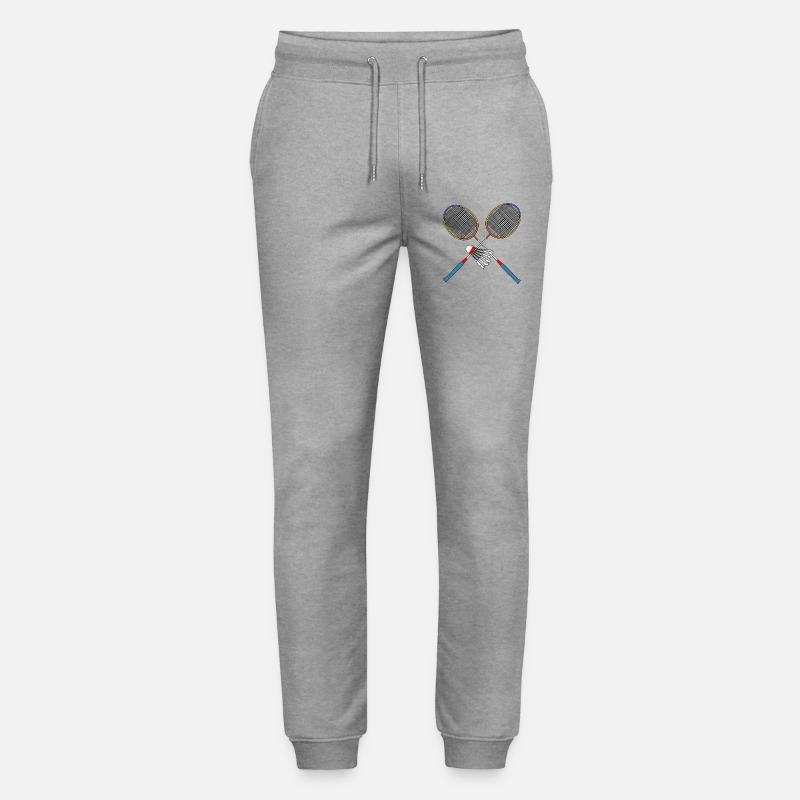 Badmintonschläger und Shuttle - Stanley/Stella Unisex Bio Jogginghose Mover  - Grau meliert