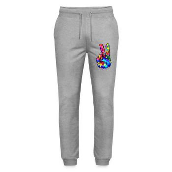 Cool Drôle de chillen - Pantalon de jogging bio MOVER Stanley/Stella unisexe - gris chiné - Devant - Marisol (170cm) & Nik (191cm)