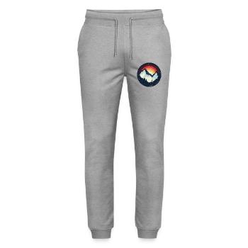 Sunset Ridge Mountain Ride - Stanley/Stella Mover Unisex Organic Jogging Trousers - heather grey - Front - Marisol (170cm) & Nik (191cm)