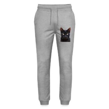Chat chat cat cats - Pantalon de jogging bio MOVER Stanley/Stella unisexe - gris chiné - Devant - Marisol (170cm) & Nik (191cm)