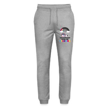 C'est fatiguant d'être une licorne Humour Fille - Pantalon de jogging bio MOVER Stanley/Stella unisexe - gris chiné - Devant - Marisol (170cm) & Nik (191cm)