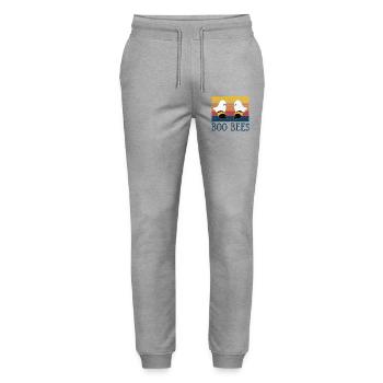 Boo Bees Ghost Bees Funny Design - Stanley/Stella Mover Unisex Organic Jogging Trousers - heather grey - Front - Marisol (170cm) & Nik (191cm)