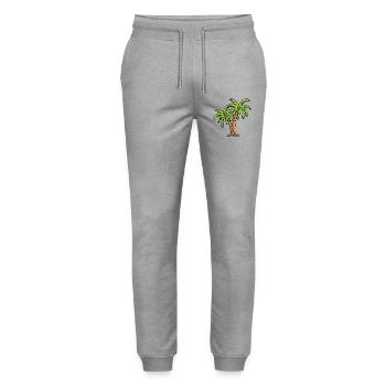 Palm trees - Stanley/Stella Mover Unisex Organic Jogging Trousers - heather grey - Front - Marisol (170cm) & Nik (191cm)