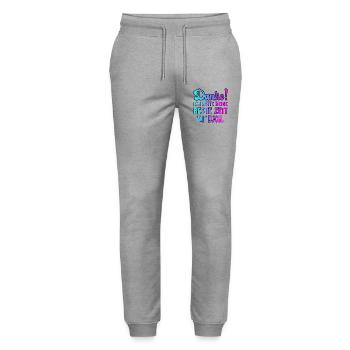 ABSCHIEDSGESCHENKE DANKESCHÖN - BESTE ZEIT - Stanley/Stella Unisex Bio Jogginghose Mover  - Grau meliert - Vorne - Marisol (170cm) & Nik (191cm)