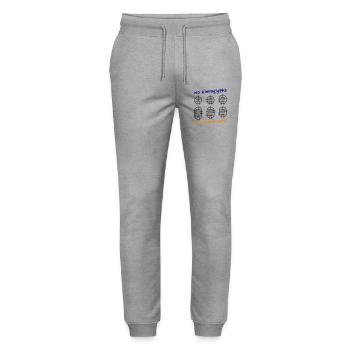 No hieroglyphs, it's vacuum tubes - Stanley/Stella Mover Unisex Organic Jogging Trousers - heather grey - Front - Marisol (170cm) & Nik (191cm)