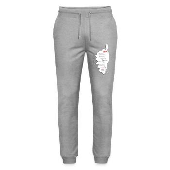 Carte GR20 blanche - Pantalon de jogging bio MOVER Stanley/Stella unisexe - gris chiné - Devant - Marisol (170cm) & Nik (191cm)