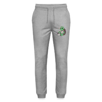 Tortue avec Bébé Tortue - Pantalon de jogging bio MOVER Stanley/Stella unisexe - gris chiné - Devant - Marisol (170cm) & Nik (191cm)