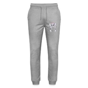 Bébé Éléphant Porter Animal Drôle Bébé Éléphant - Pantalon de jogging bio MOVER Stanley/Stella unisexe - gris chiné - Devant - Marisol (170cm) & Nik (191cm)