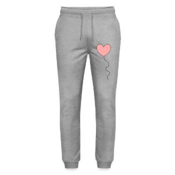 pinkes Herz rosa rot Herzen Geschenk Valentinstag - Stanley/Stella Unisex Bio Jogginghose Mover  - Grau meliert - Vorne - Marisol (170cm) & Nik (191cm)