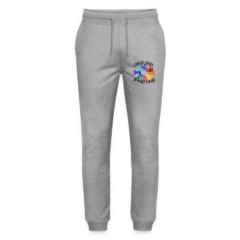 Cancer Awareness Cancer Sucks In Every Color - Stanley/Stella Mover Unisex Organic Jogging Trousers - heather grey - Front - Marisol (170cm) & Nik (191cm)