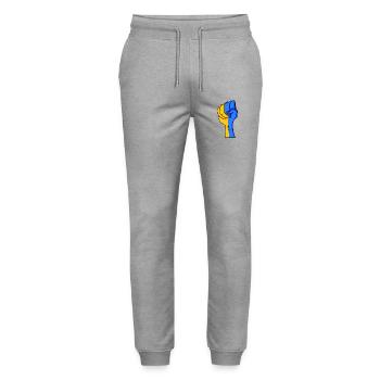 Ukraine - Stanley/Stella Unisex Bio Jogginghose Mover  - Grau meliert - Vorne - Marisol (170cm) & Nik (191cm)