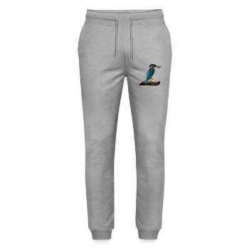 coole vögel, fischendes Eisvogel männchen - Stanley/Stella Unisex Bio Jogginghose Mover  - Grau meliert - Vorne - Marisol (170cm) & Nik (191cm)