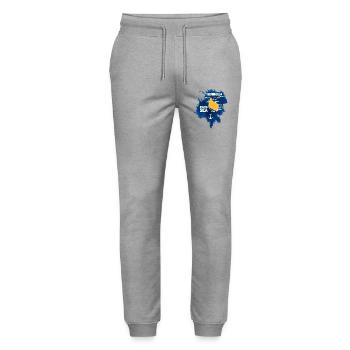 Bornholm Baltic Sea - Stanley/Stella Unisex Bio Jogginghose Mover  - Grau meliert - Vorne - Marisol (170cm) & Nik (191cm)