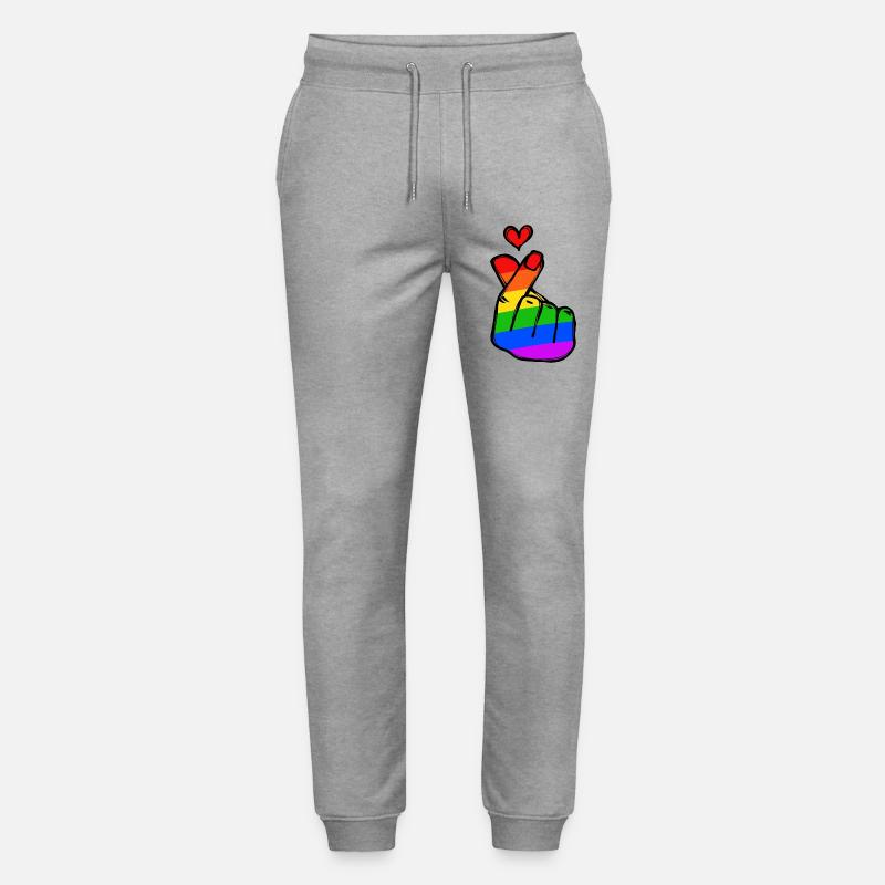 Rainbow Heart Amour Paix Passion - Pantalon de jogging bio MOVER Stanley/Stella unisexe - gris chiné