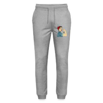 FEMMES FORTES - Pantalon de jogging bio MOVER Stanley/Stella unisexe - gris chiné - Devant - Marisol (170cm) & Nik (191cm)