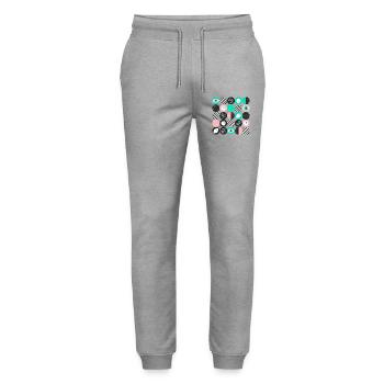 bold minimalism l dots l mint & pink - Stanley/Stella Mover Unisex Organic Jogging Trousers - heather grey - Front - Marisol (170cm) & Nik (191cm)