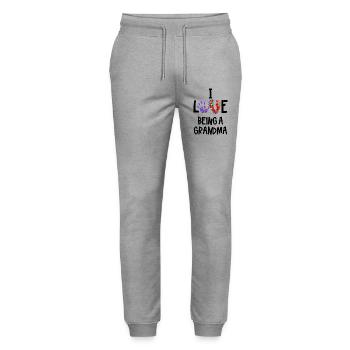 Grandma Statement Grandmother Pensioner Old Woman - Stanley/Stella Mover Unisex Organic Jogging Trousers - heather grey - Front - Marisol (170cm) & Nik (191cm)