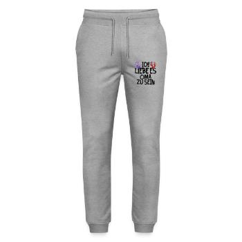 Rentnerin Oma Statement Alte Frau Großmutter - Stanley/Stella Unisex Bio Jogginghose Mover  - Grau meliert - Vorne - Marisol (170cm) & Nik (191cm)