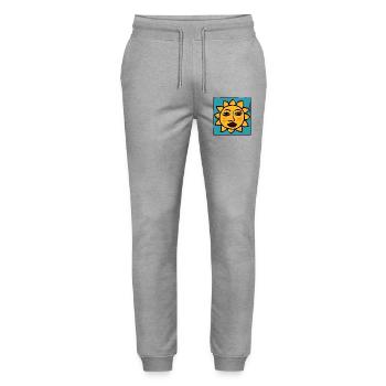 Sonne - Stanley/Stella Unisex Bio Jogginghose Mover  - Grau meliert - Vorne - Marisol (170cm) & Nik (191cm)