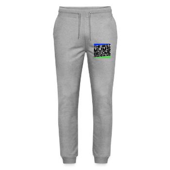 Cool Grandma Statement Grandmother Congratulations - Stanley/Stella Mover Unisex Organic Jogging Trousers - heather grey - Front - Marisol (170cm) & Nik (191cm)