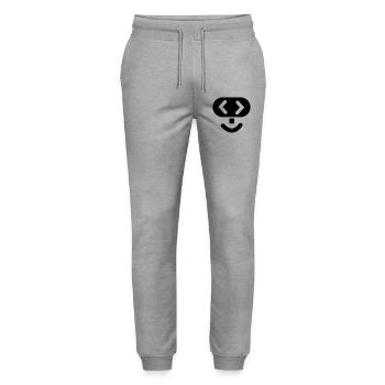 Hacker logo 2 - Stanley/Stella Mover Unisex Organic Jogging Trousers - heather grey - Front - Marisol (170cm) & Nik (191cm)