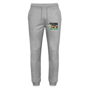 Healthy coloré hamburger mojito glace - Pantalon de jogging bio MOVER Stanley/Stella unisexe - gris chiné - Devant - Marisol (170cm) & Nik (191cm)