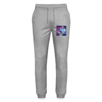 Magic Mushrooms Psychedelische Pilz Kunst - Stanley/Stella Unisex Bio Jogginghose Mover  - Grau meliert - Vorne - Marisol (170cm) & Nik (191cm)