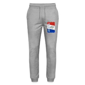 Paraguay flag - Stanley/Stella Mover Unisex Organic Jogging Trousers - heather grey - Front - Marisol (170cm) & Nik (191cm)