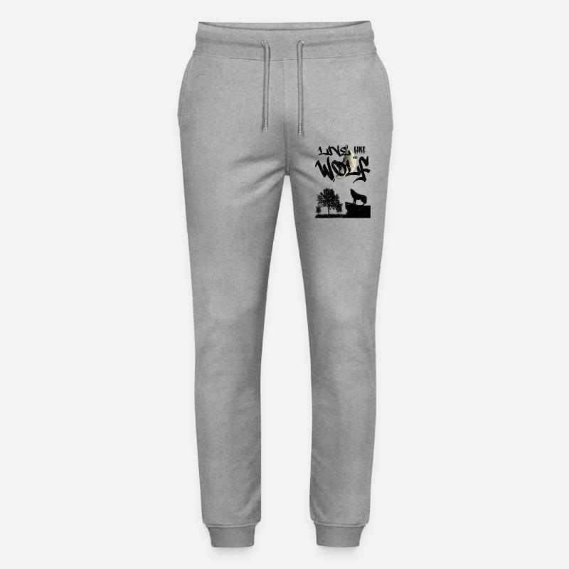Lebe wie ein Wolf - Stanley/Stella Unisex Bio Jogginghose Mover - Grau meliert