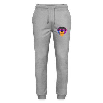Bisexuell Rottweiler Hund - Hund mit Brille - Stanley/Stella Unisex Bio Jogginghose Mover  - Grau meliert - Vorne - Marisol (170cm) & Nik (191cm)