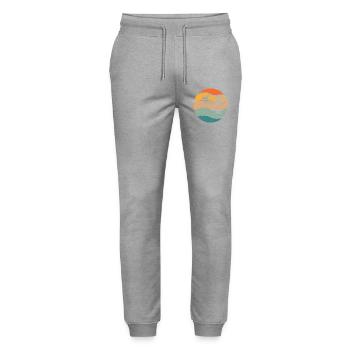 Summer Palm Trees - Stanley/Stella Mover Unisex Organic Jogging Trousers - heather grey - Front - Marisol (170cm) & Nik (191cm)
