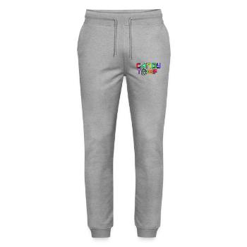 Süß Bonbon Süßigkeiten Nachspeise Statement - Stanley/Stella Unisex Bio Jogginghose Mover  - Grau meliert - Vorne - Marisol (170cm) & Nik (191cm)