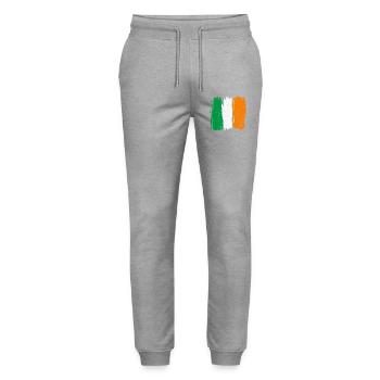 Italian Flag Brush Strokes - Stanley/Stella Mover Unisex Organic Jogging Trousers - heather grey - Front - Marisol (170cm) & Nik (191cm)
