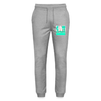 Gute Besserung Krankenhaus - GEHHILFE - VORNAME - Stanley/Stella Unisex Bio Jogginghose Mover  - Grau meliert - Vorne - Marisol (170cm) & Nik (191cm)
