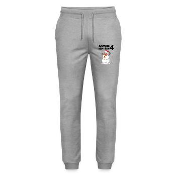 4.Geburtstag Schneemann 4 Jahre Geschenk - Stanley/Stella Unisex Bio Jogginghose Mover  - Grau meliert - Vorne - Marisol (170cm) & Nik (191cm)