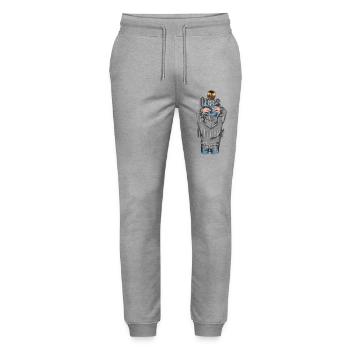Opas haben immer Zeit Opa mit Enkel Sohn - Stanley/Stella Unisex Bio Jogginghose Mover  - Grau meliert - Vorne - Marisol (170cm) & Nik (191cm)