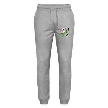 Motif du 6ème anniversaire - cadeau de 6 ans - Pantalon de jogging bio MOVER Stanley/Stella unisexe - gris chiné - Devant - Marisol (170cm) & Nik (191cm)
