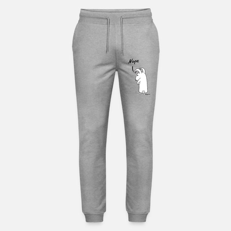 Lapin « Nope » - Pantalon de jogging bio MOVER Stanley/Stella unisexe - gris chiné